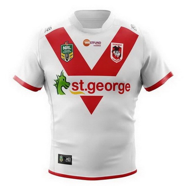 Maillot Rugby St.George Illawarra Dragons Domicile 2018 Blanc